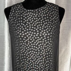 Nik and Nash Mini Dress Polka Dot Lace Overlay Black White Sleeveless Women’s M